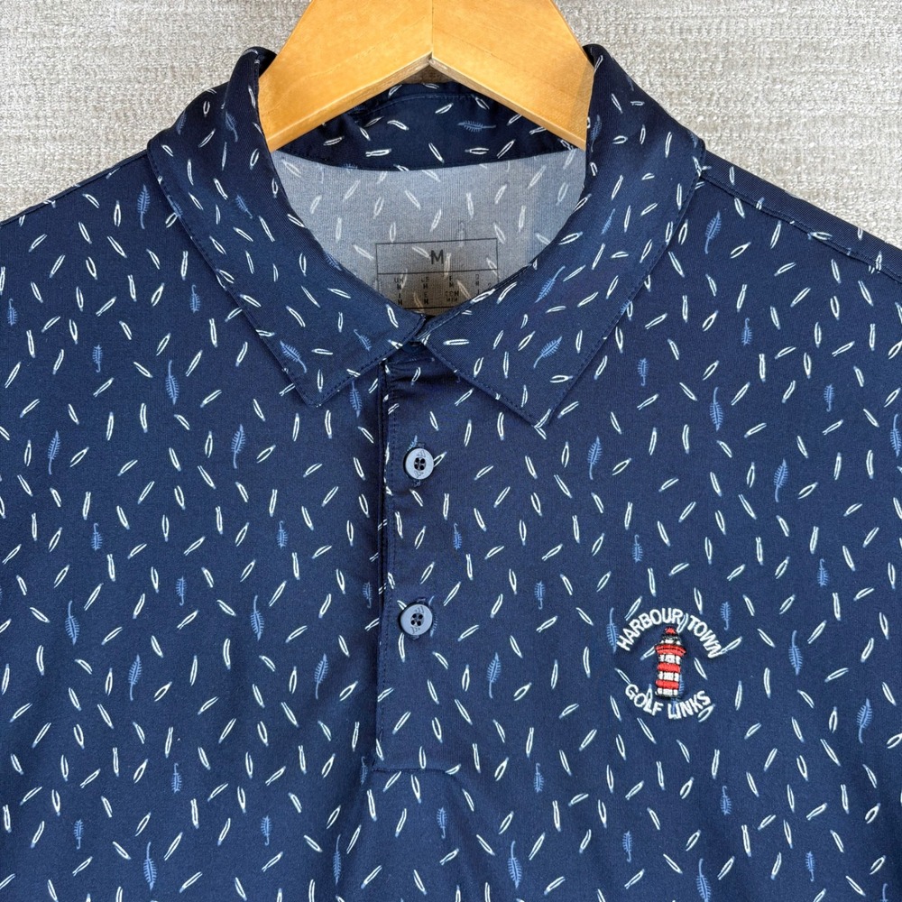 Adidas Mens Ultimate 365 Allover Print Harbour Town Golf Links Polo Shirt M View 2